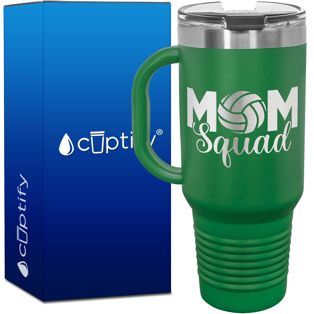 Mom Squad 40oz Volleyball Travel Mug