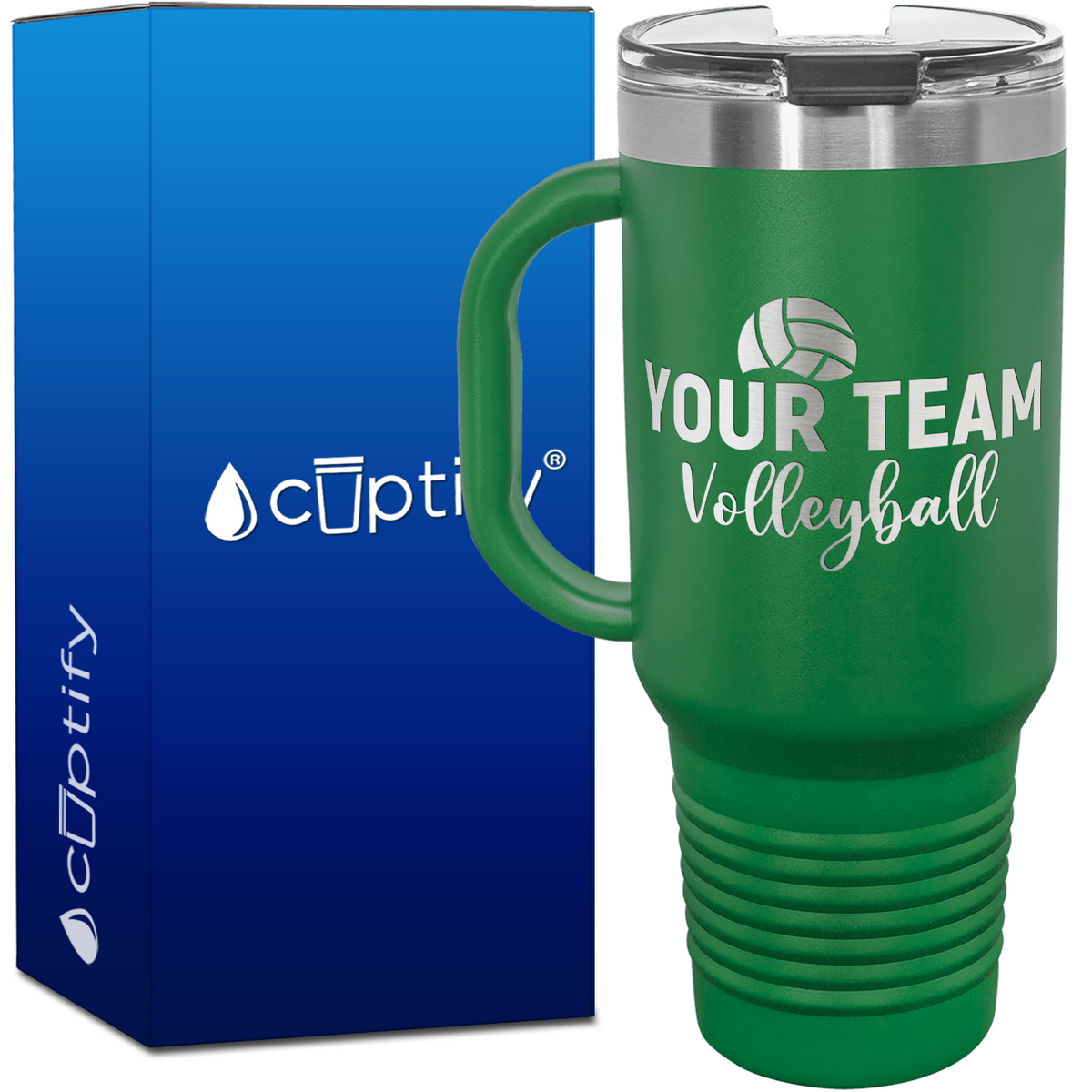 Personalized Team Name Volleyball 40oz Volleyball Travel Mug