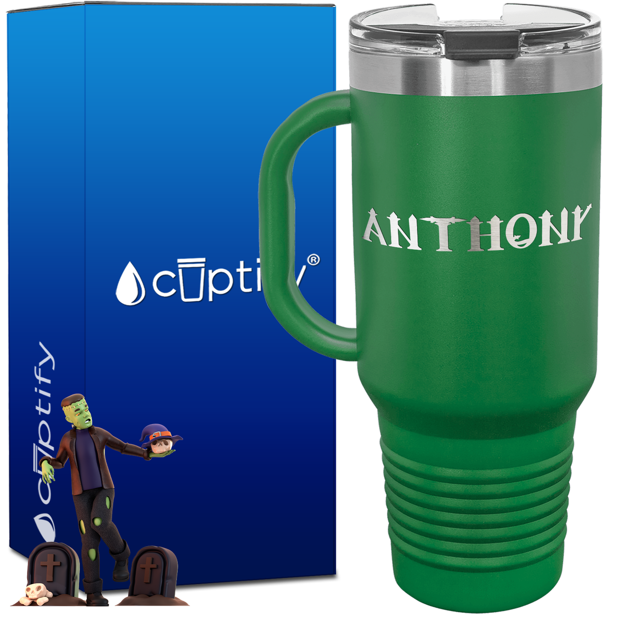 Personalized Creepy Font Style 40oz Halloween Travel Mug