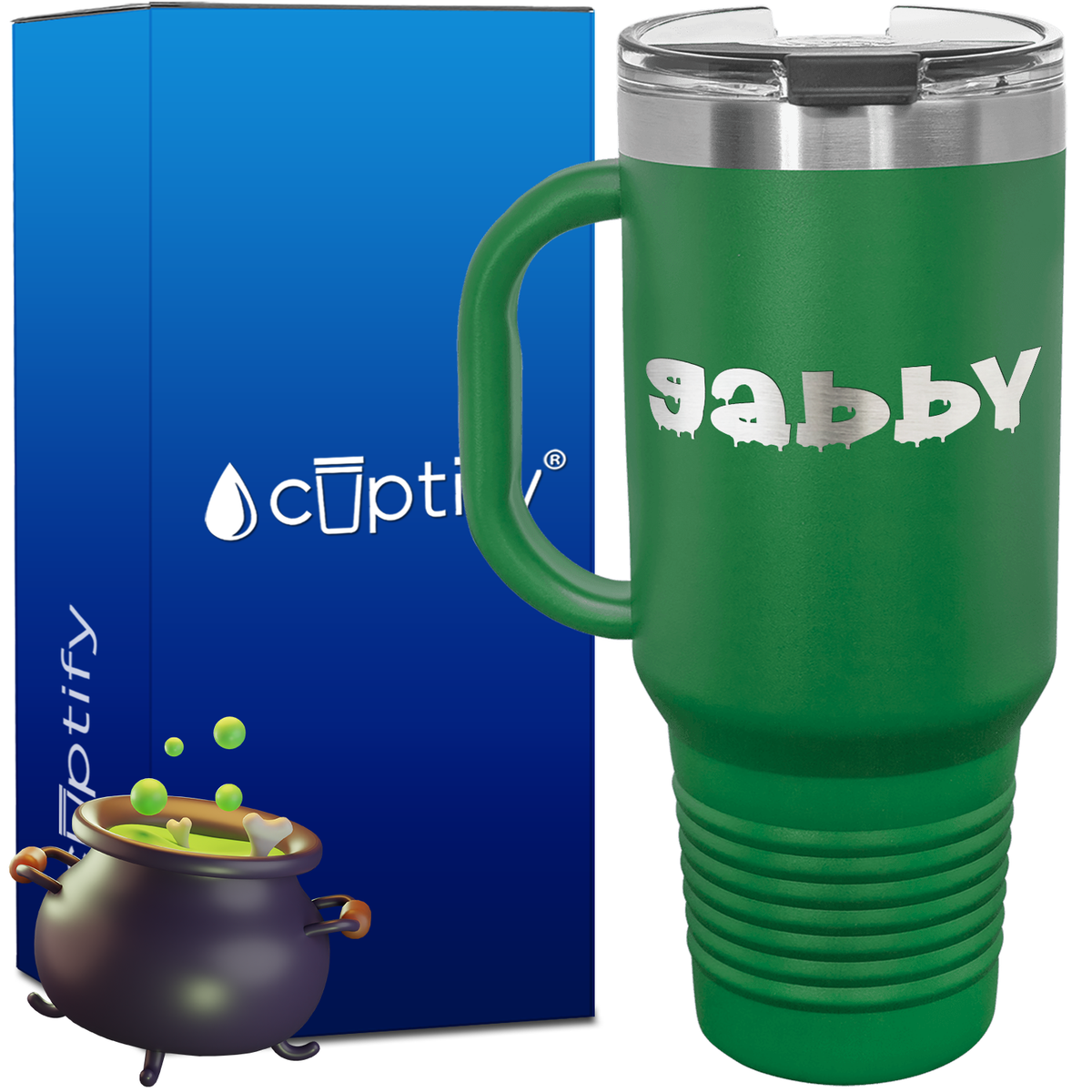 Personalized Haunted Font Style 40oz Halloween Travel Mug