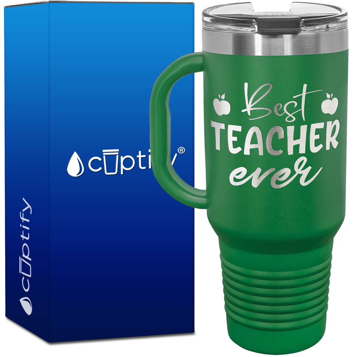 Best Teacher Ever with Apples 40oz Teacher Travel Mug