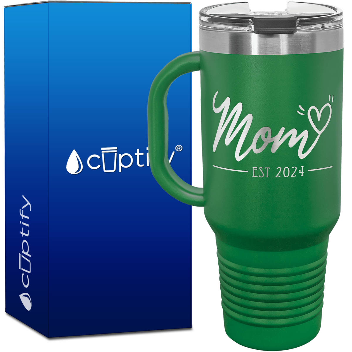 Mom Heart Established 40oz Mom Travel Mug