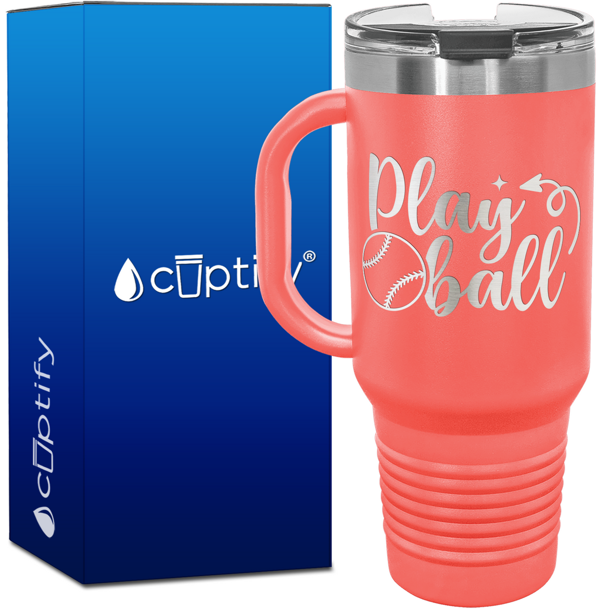 Play Ball 40oz Baseball Travel Mug