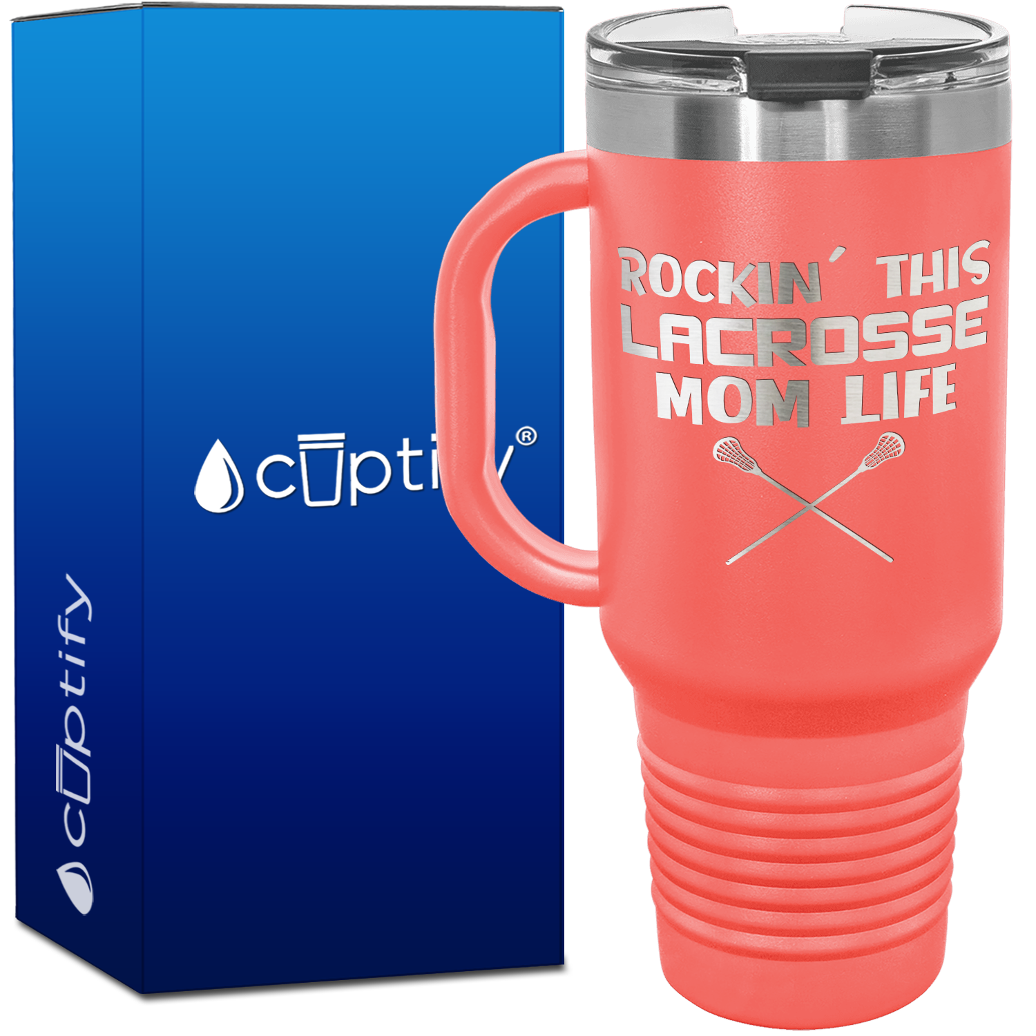 Rockin' This Lacrosse Mom Life 40oz Lacrosse Travel Mug