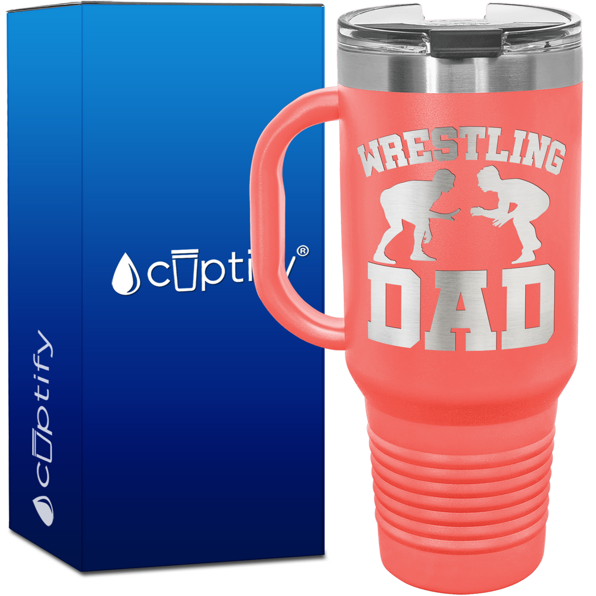 Wrestling Dad 40oz Travel Mug