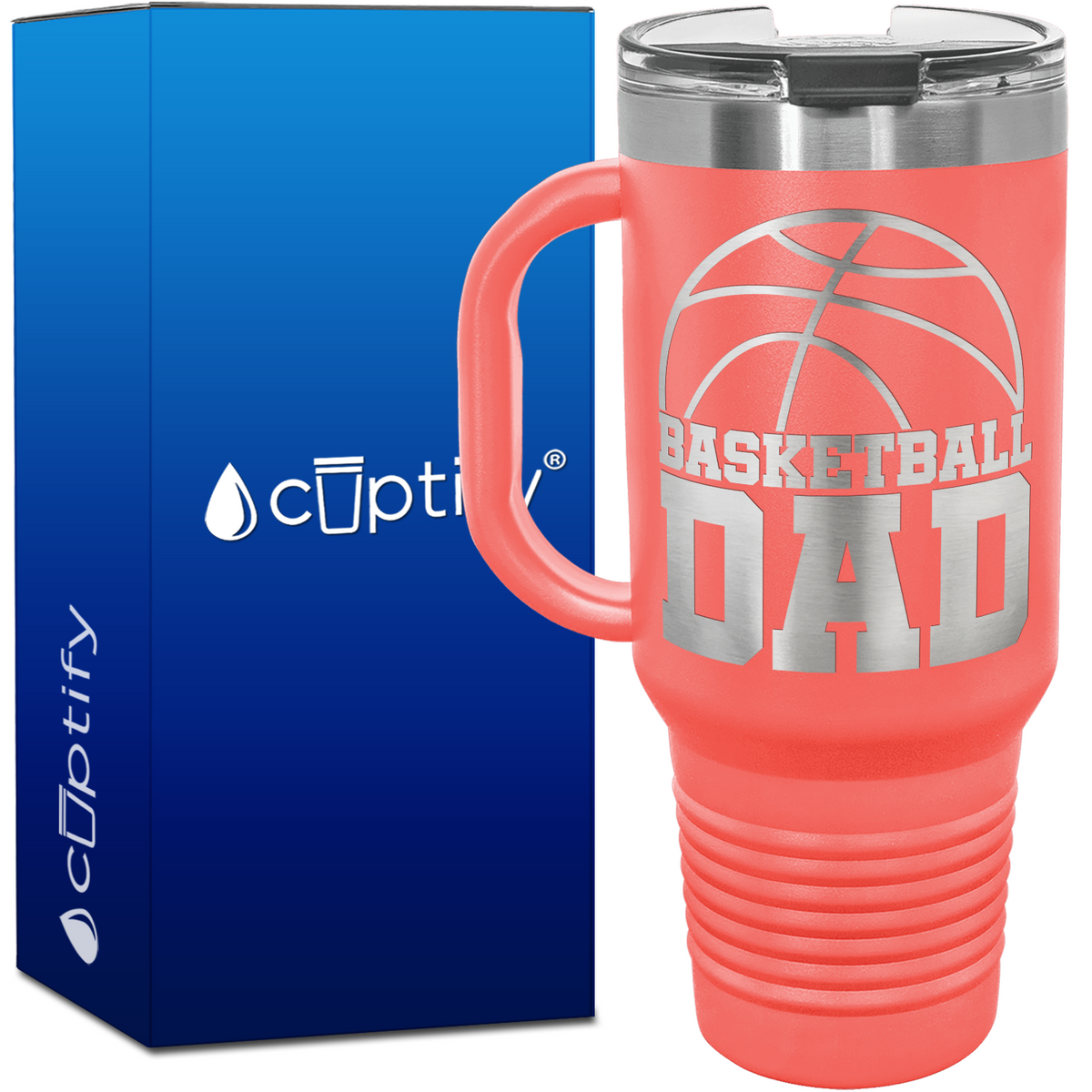 Basketball Dad 40oz Basketball Travel Mug