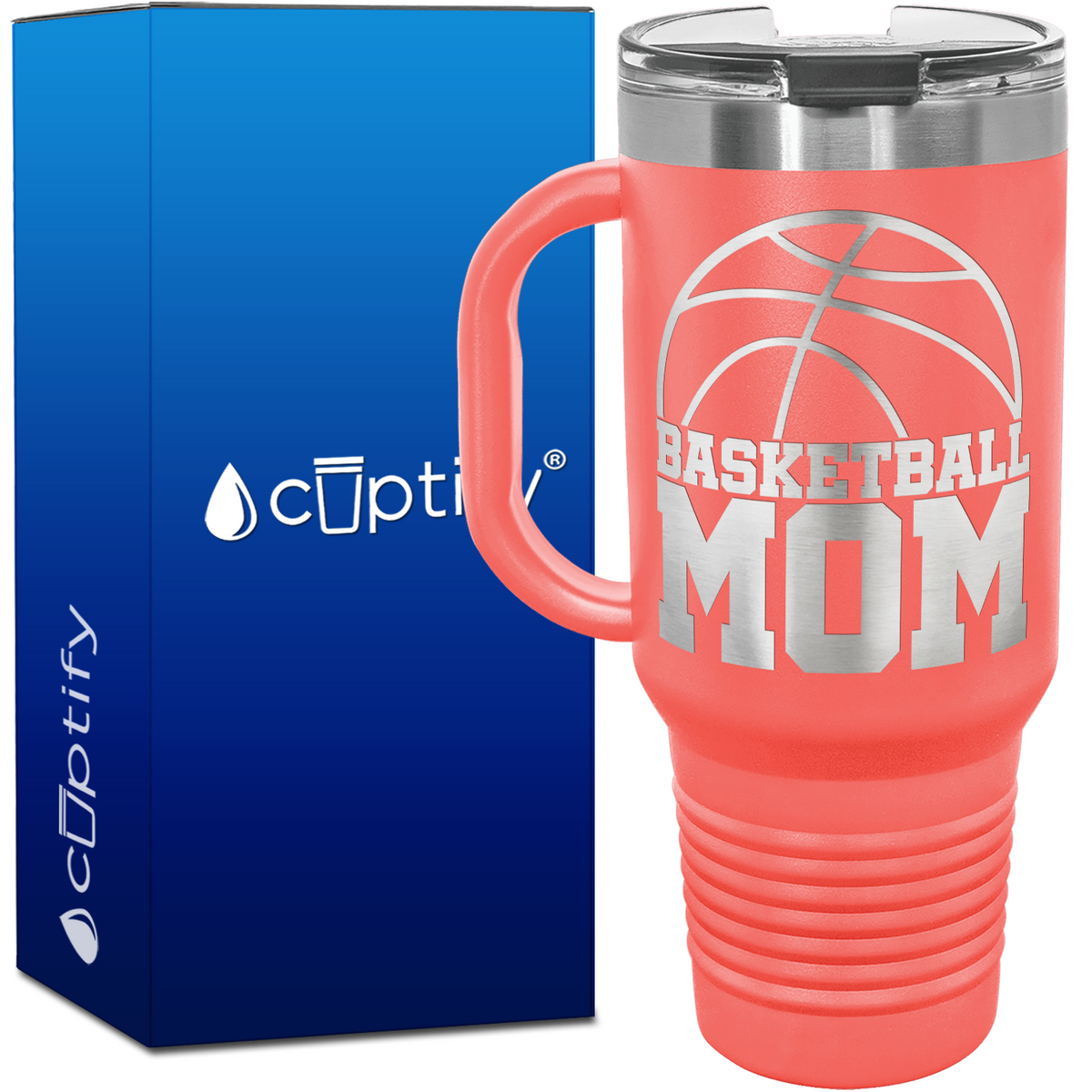 Basketball Mom 40oz Basketball Travel Mug