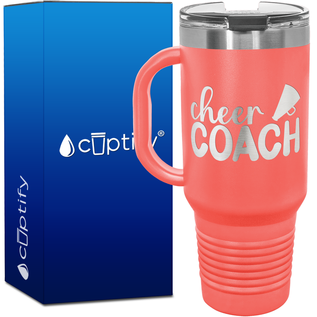 Cheer Coach with Megaphone 40oz Cheer Travel Mug