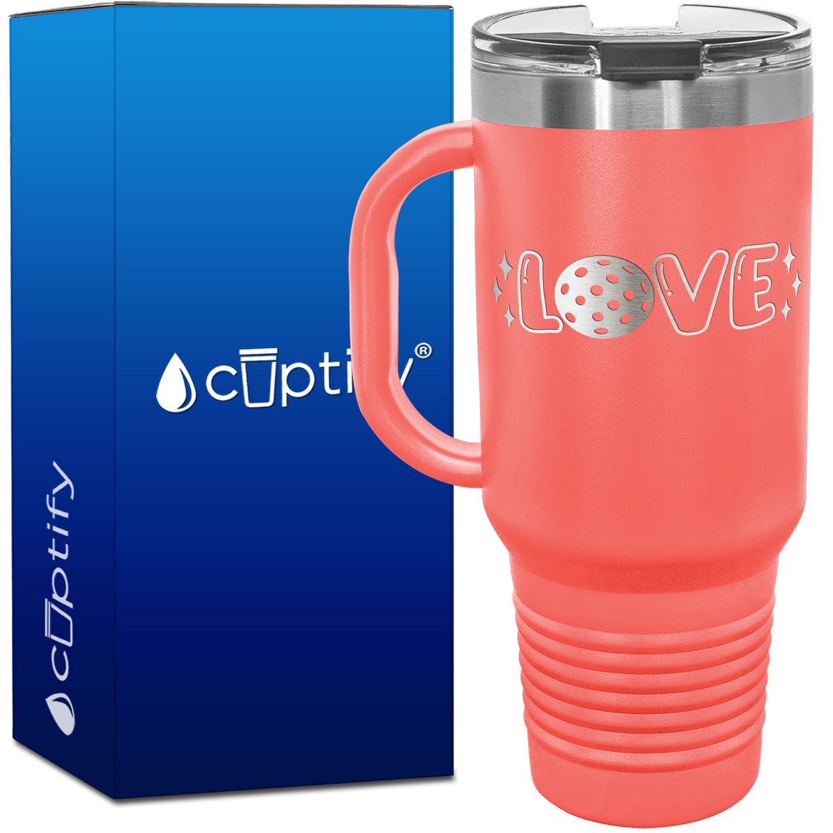 Love Pickleball 40oz Pickleball Travel Mug
