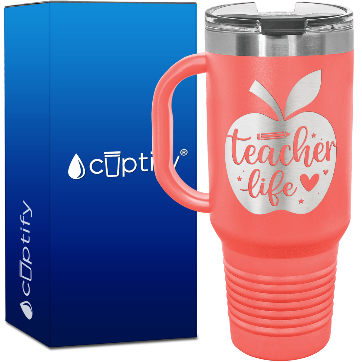 Teacher Life Apple 40oz Teacher Travel Mug