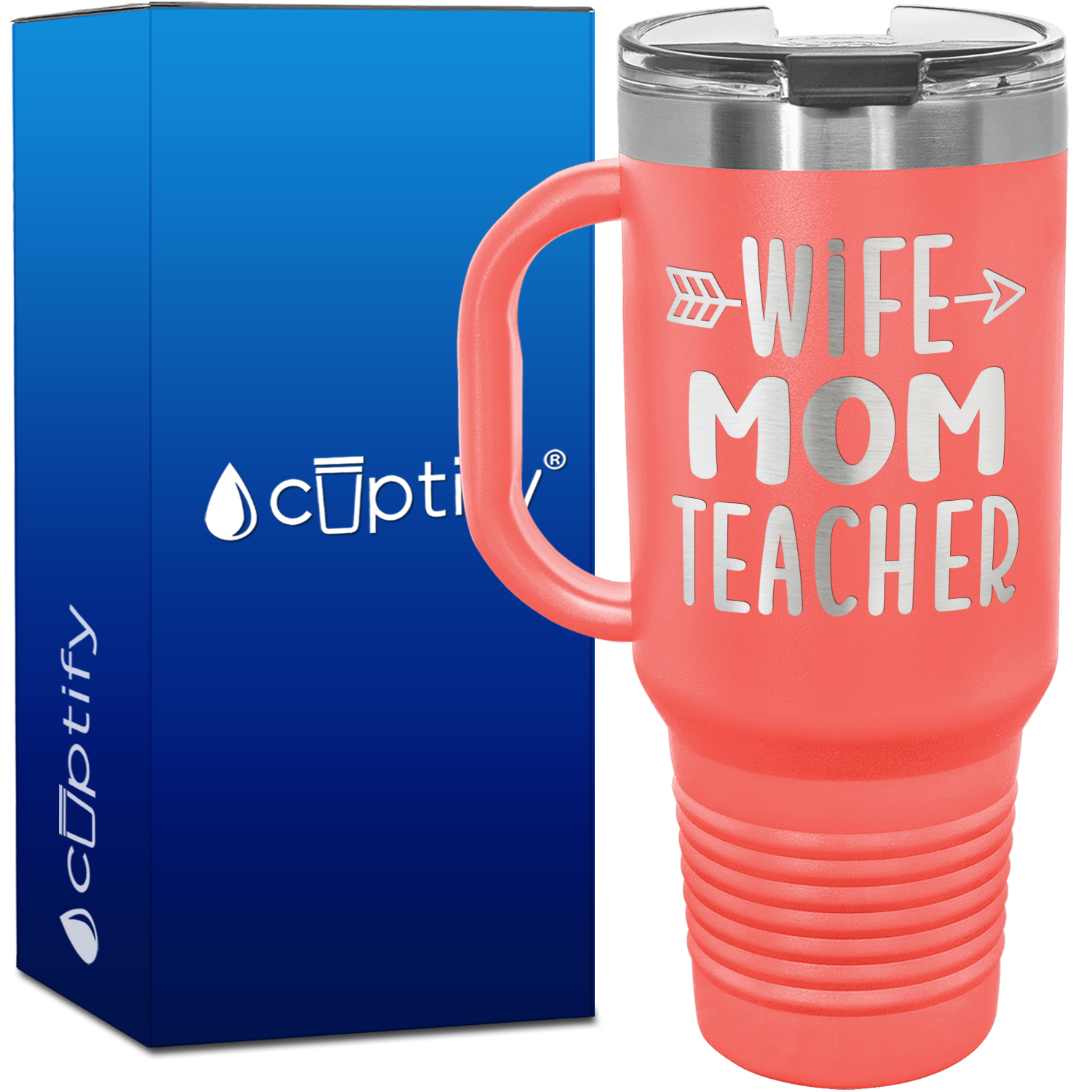 Wife Mom Teacher 40oz Teacher Travel Mug