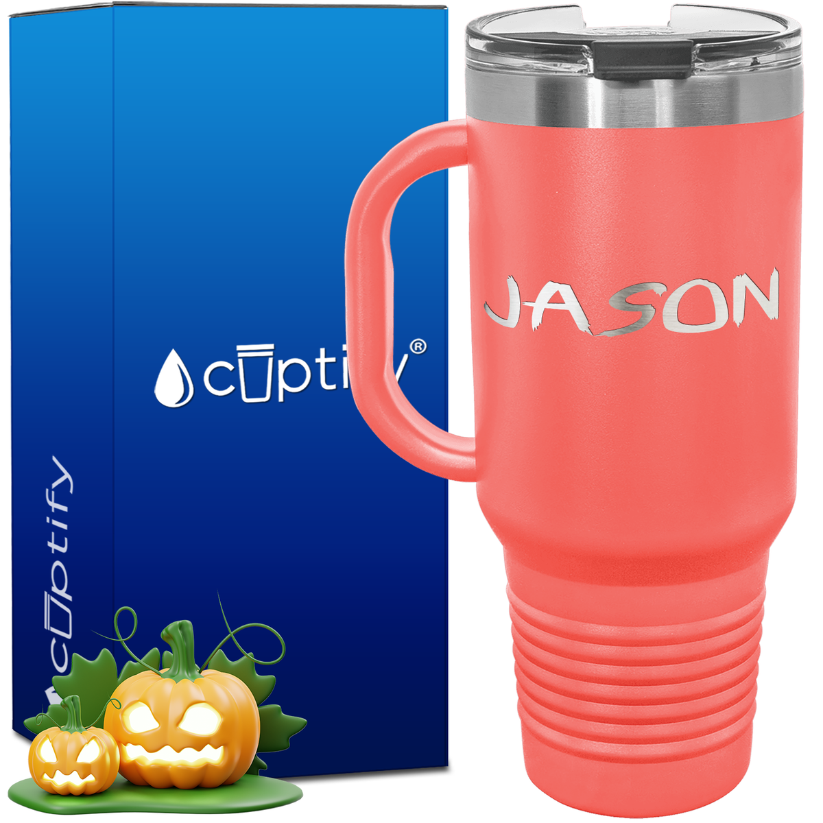 Personalized Scary Font Style 40oz Halloween Travel Mug