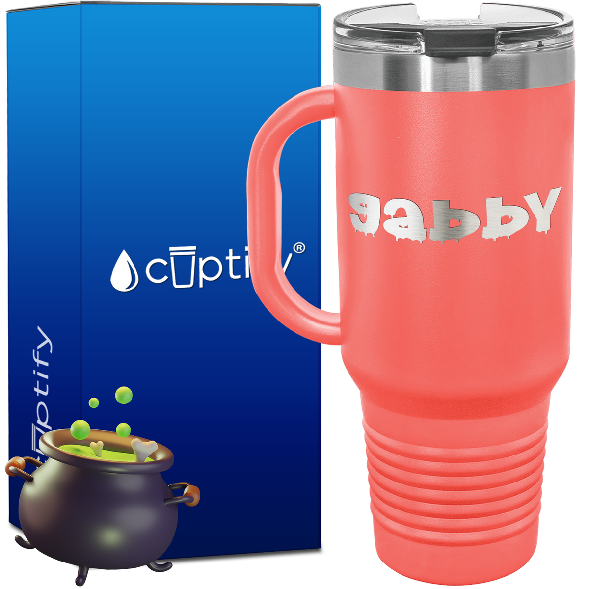 Personalized Haunted Font Style 40oz Halloween Travel Mug