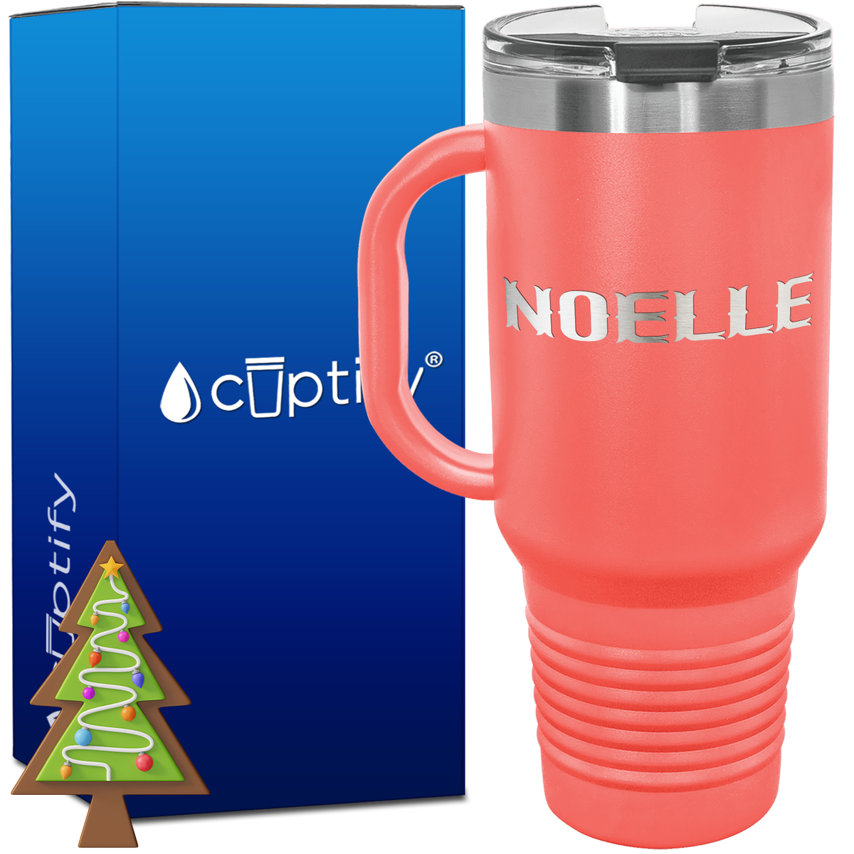 Personalized Claus Font Style 40oz Christmas Travel Mug