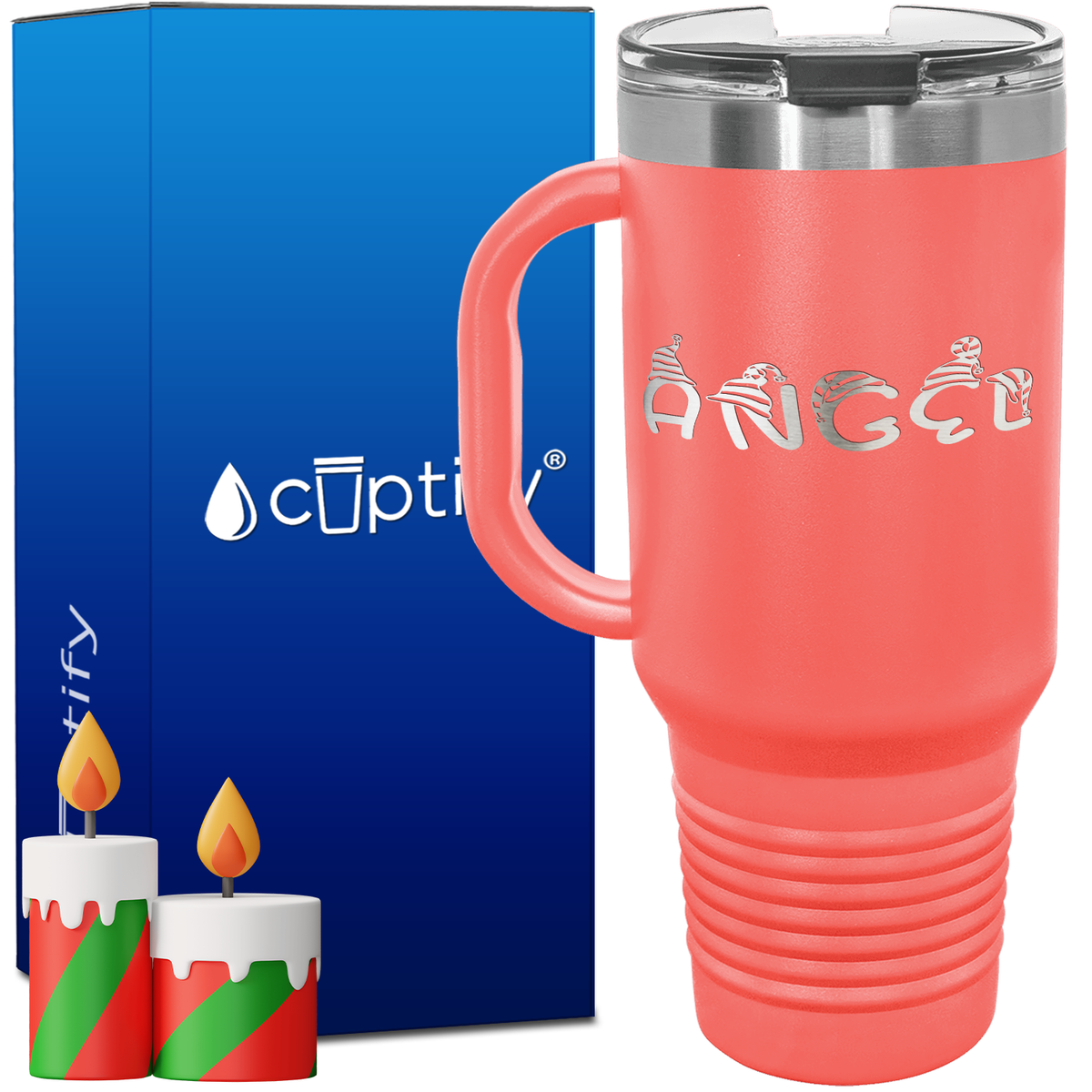 Personalized Elfen Font Style 40oz Christmas Travel Mug