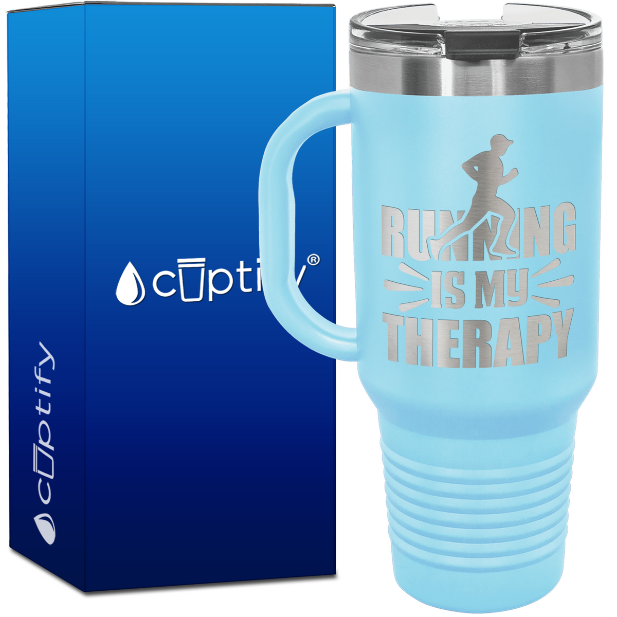 Running is my Therapy 40oz Running Travel Mug