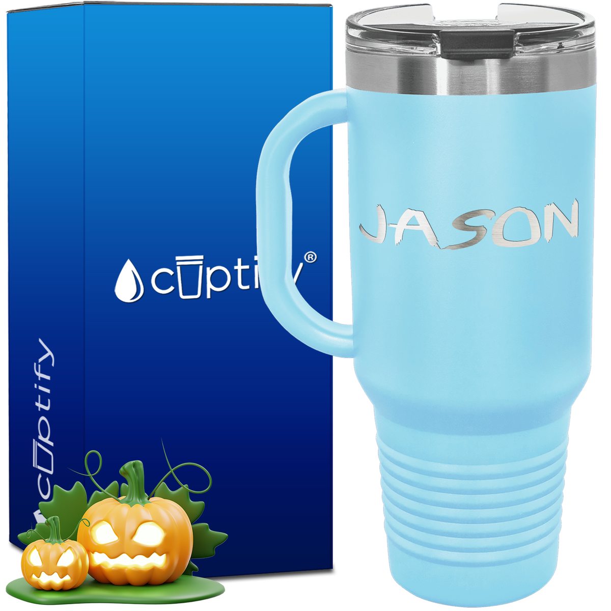 Personalized Scary Font Style 40oz Halloween Travel Mug