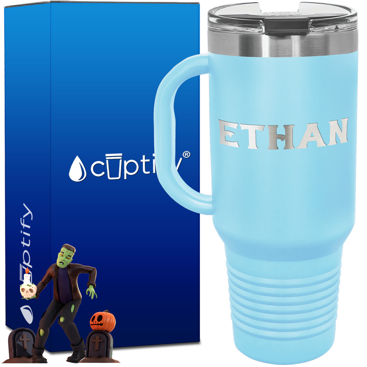 Personalized Grim Font Style 40oz Halloween Travel Mug