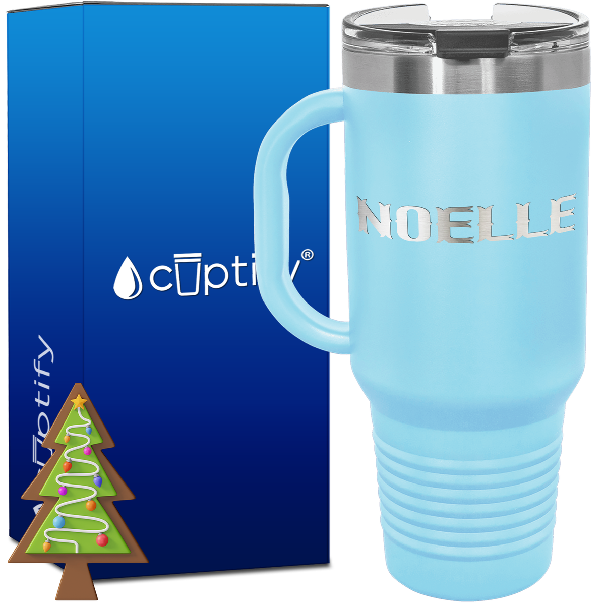 Personalized Claus Font Style 40oz Christmas Travel Mug