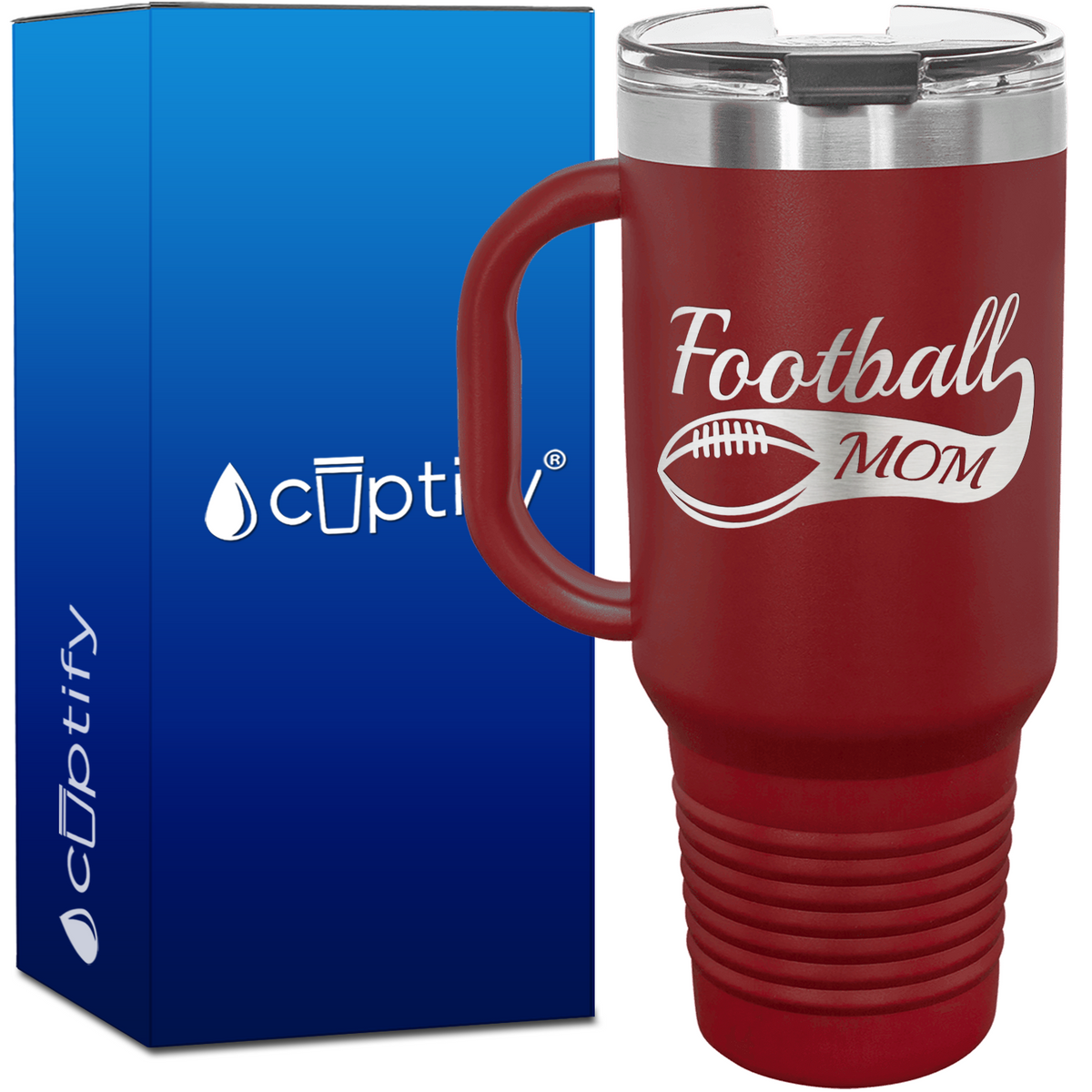 Football Mom 40oz Mom Travel Mug