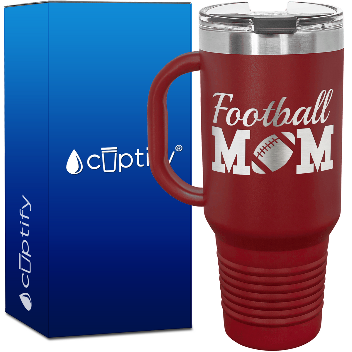 Football Mom 40oz Mom Travel Mug