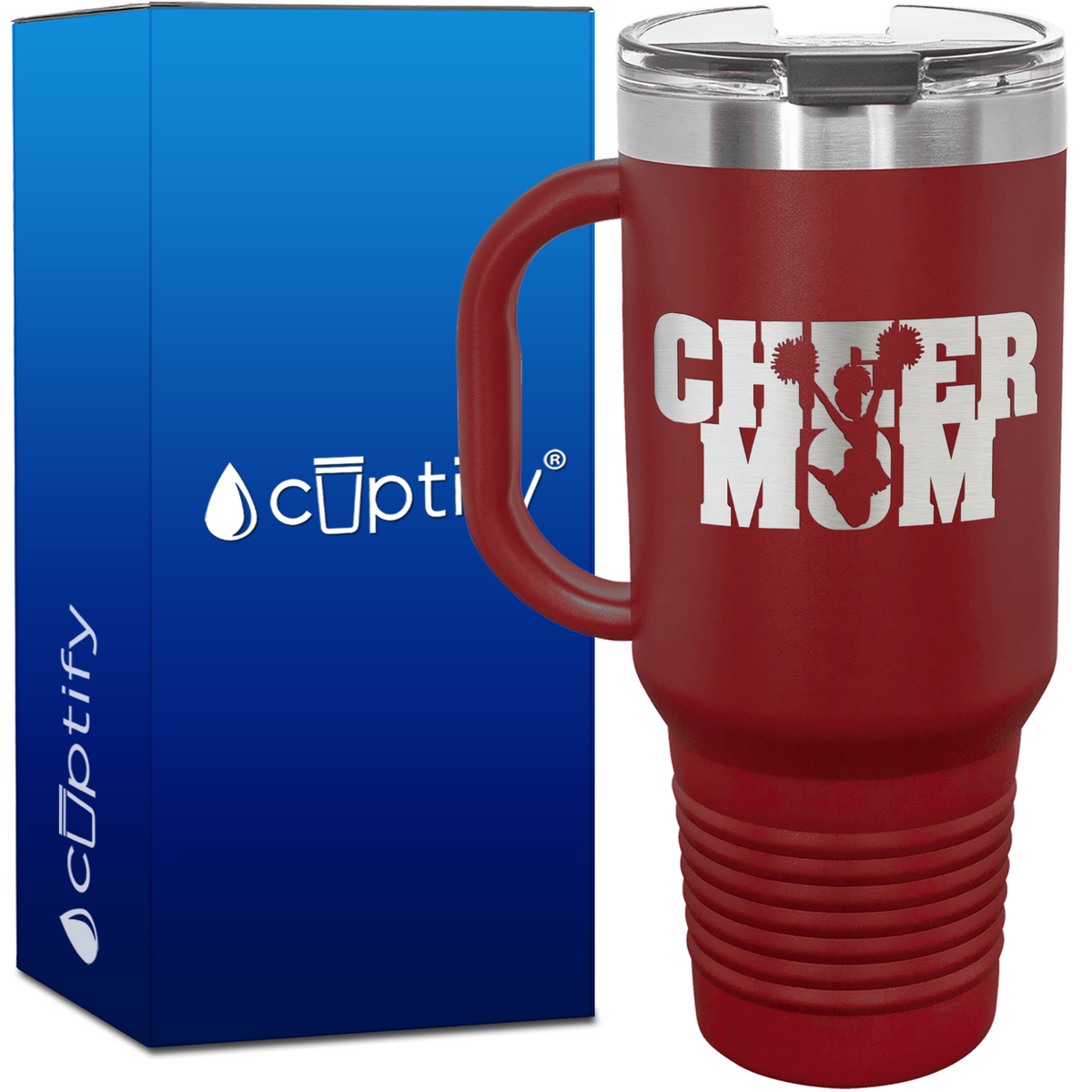 Cheer Mom with Cheerleader 40oz Mom Travel Mug