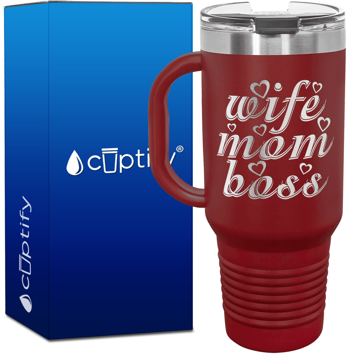 Wife Mom Boss 40oz Mom Travel Mug