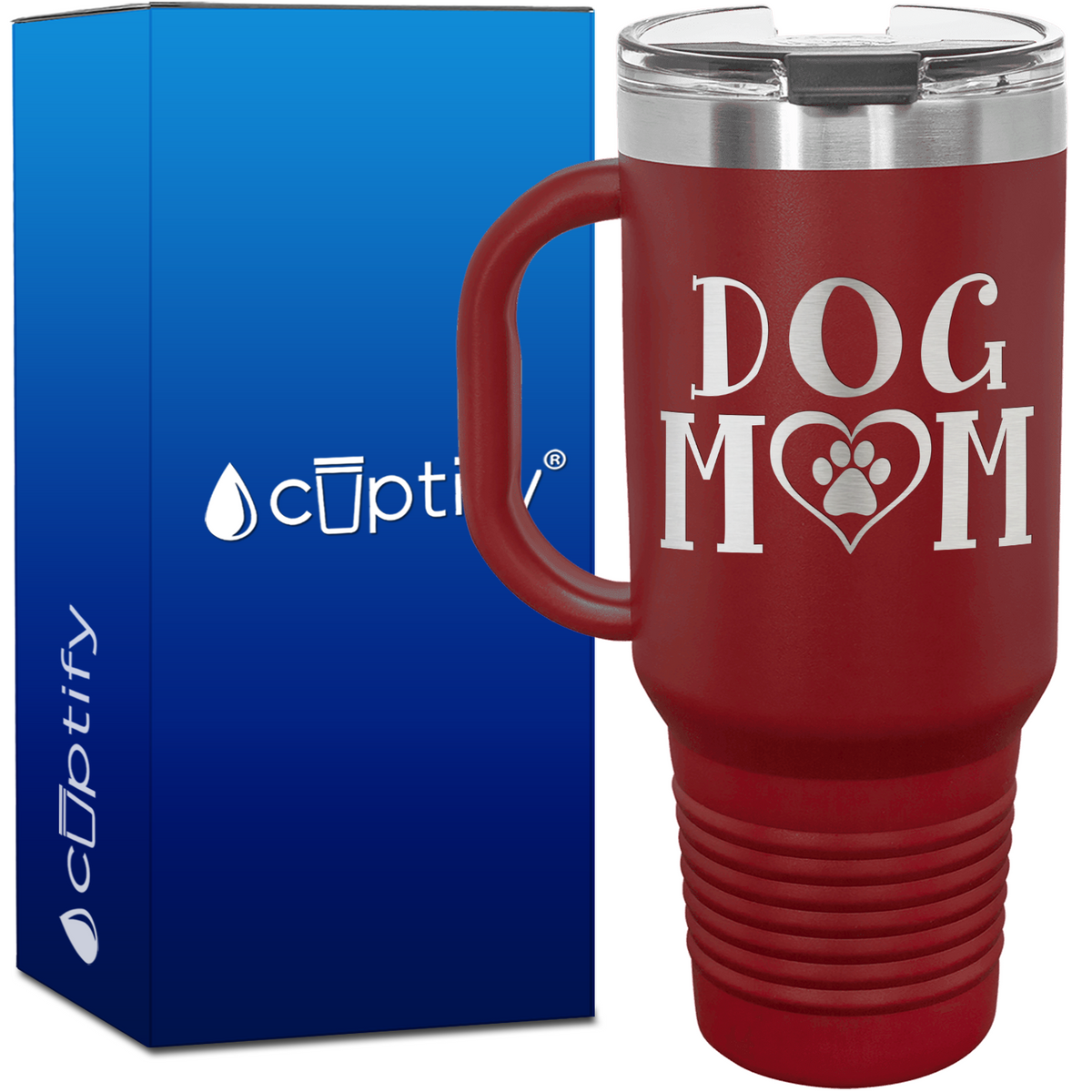Dog Mom Heart 40oz Mom Travel Mug