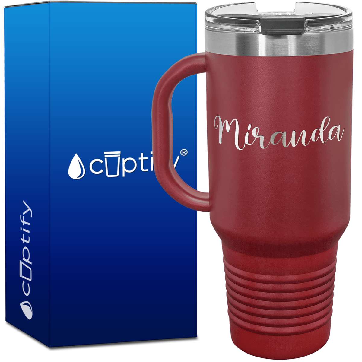 Personalized Miranda Font Style 40oz Personalized Travel Mug