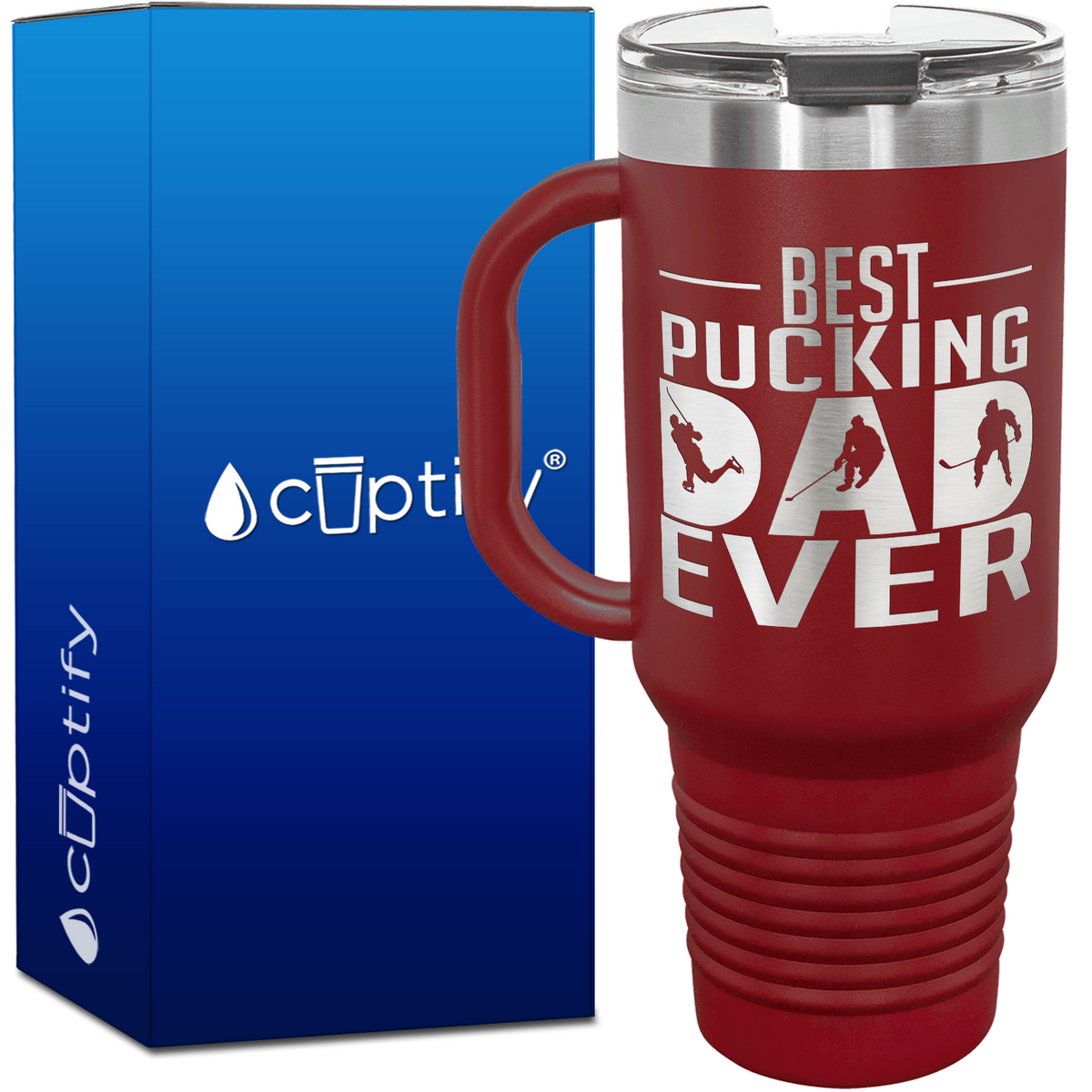 Best Pucking Dad Ever 40oz Hockey Travel Mug