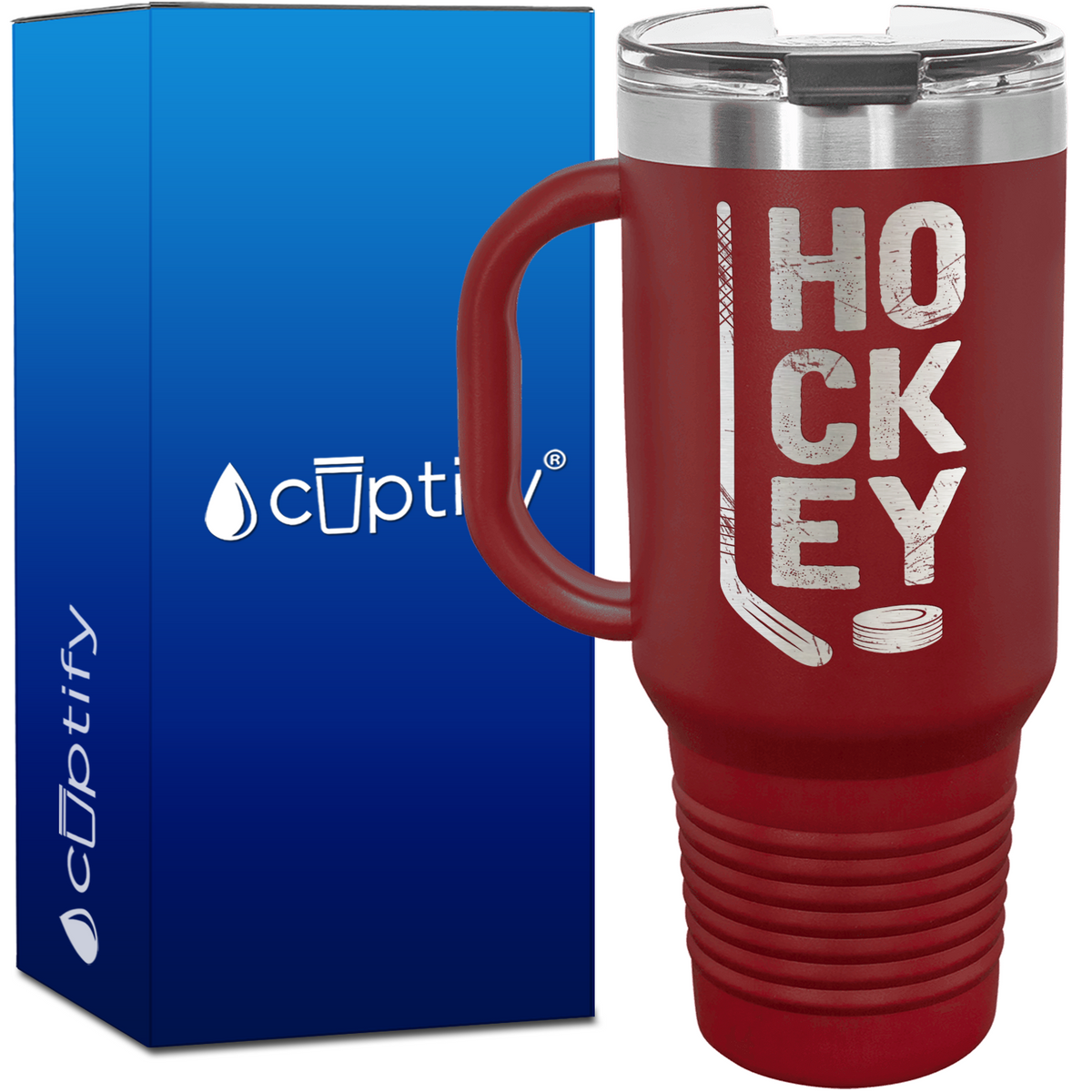 HO CK EY 40oz Hockey Travel Mug