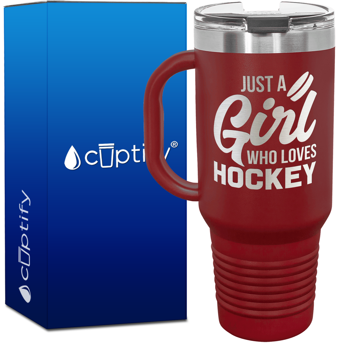 Just a Girl Who Loves Hockey 40oz Travel Mug