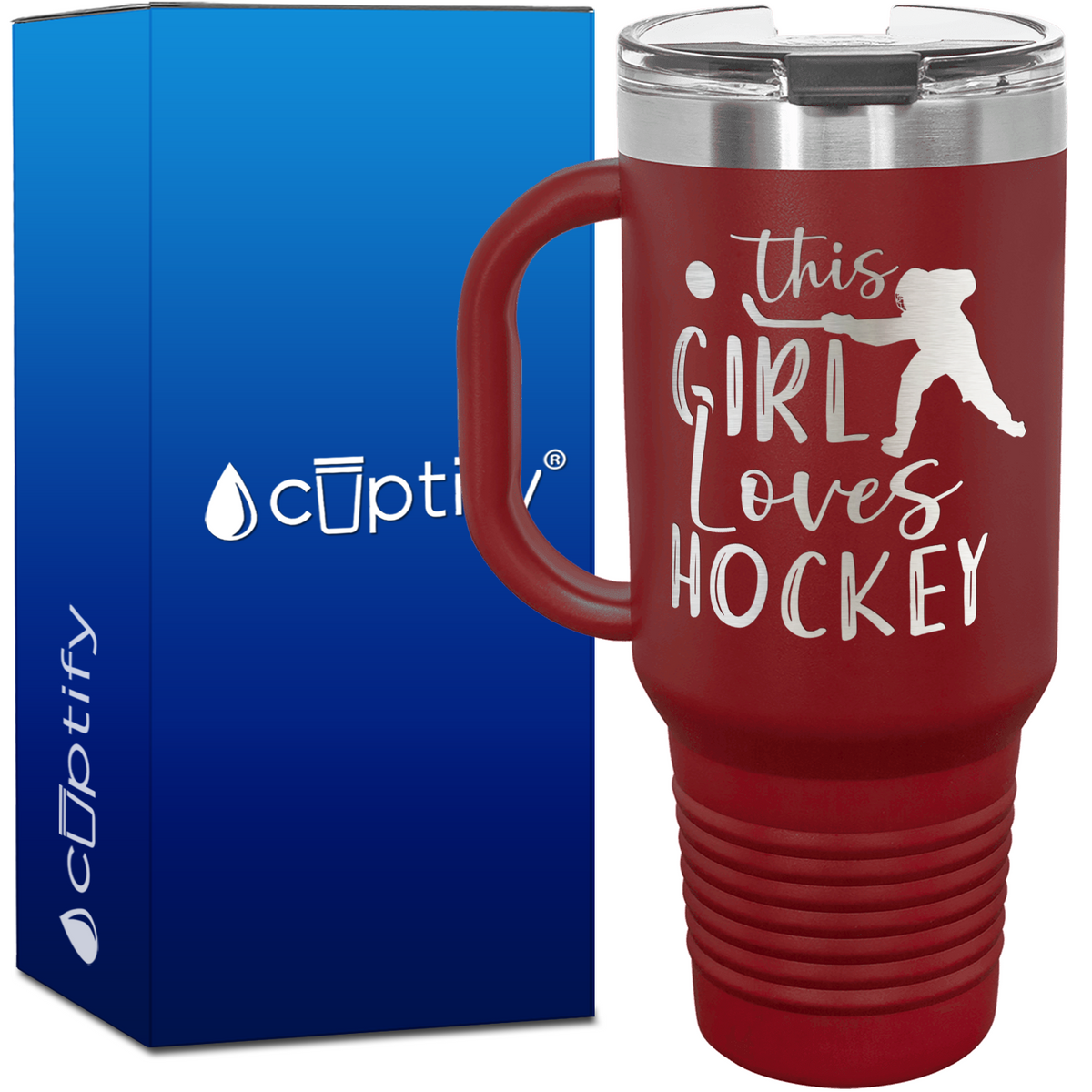 This Girl Loves Hockey 40oz Travel Mug