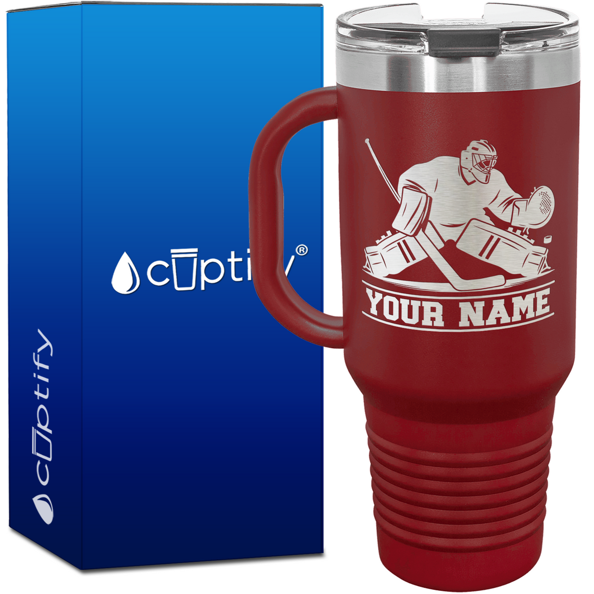 Personalized Hockey Goalie 40oz Travel Mug