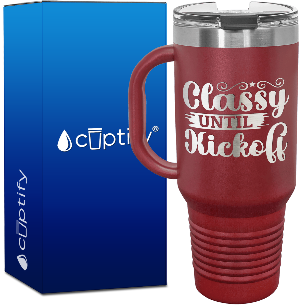 Soccer Classy Until Kick Off 40oz Soccer Travel Mug