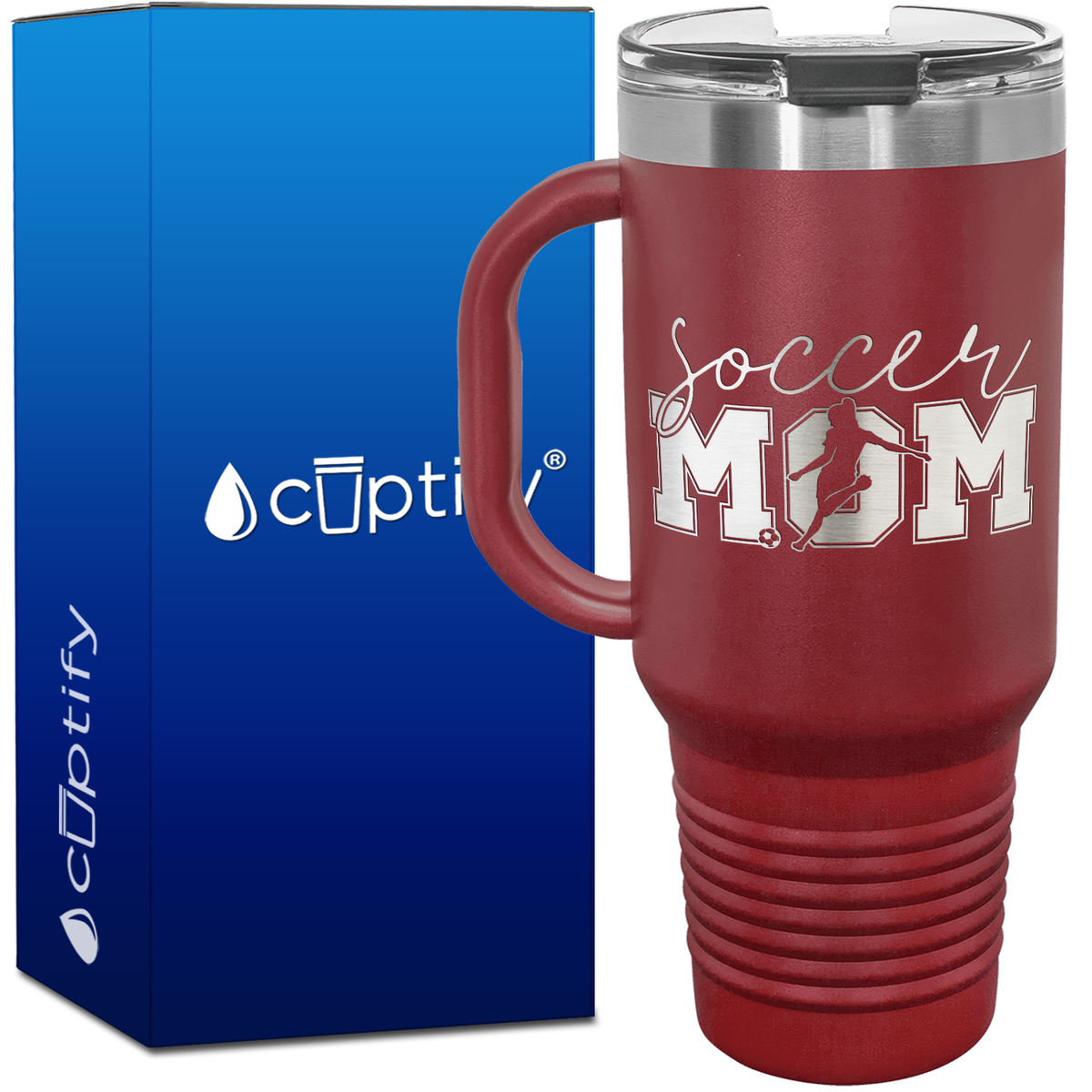 Soccer Mom with Player 40oz Soccer Travel Mug