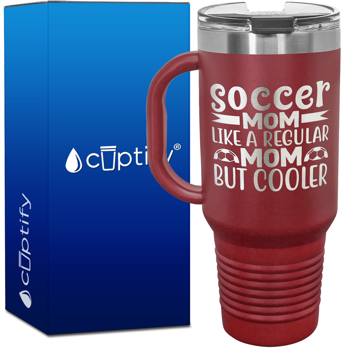 Soccer Mom Like a Regular but Cooler 40oz Soccer Travel Mug