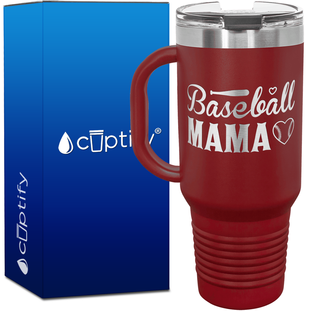 Baseball Mama 40oz Baseball Travel Mug