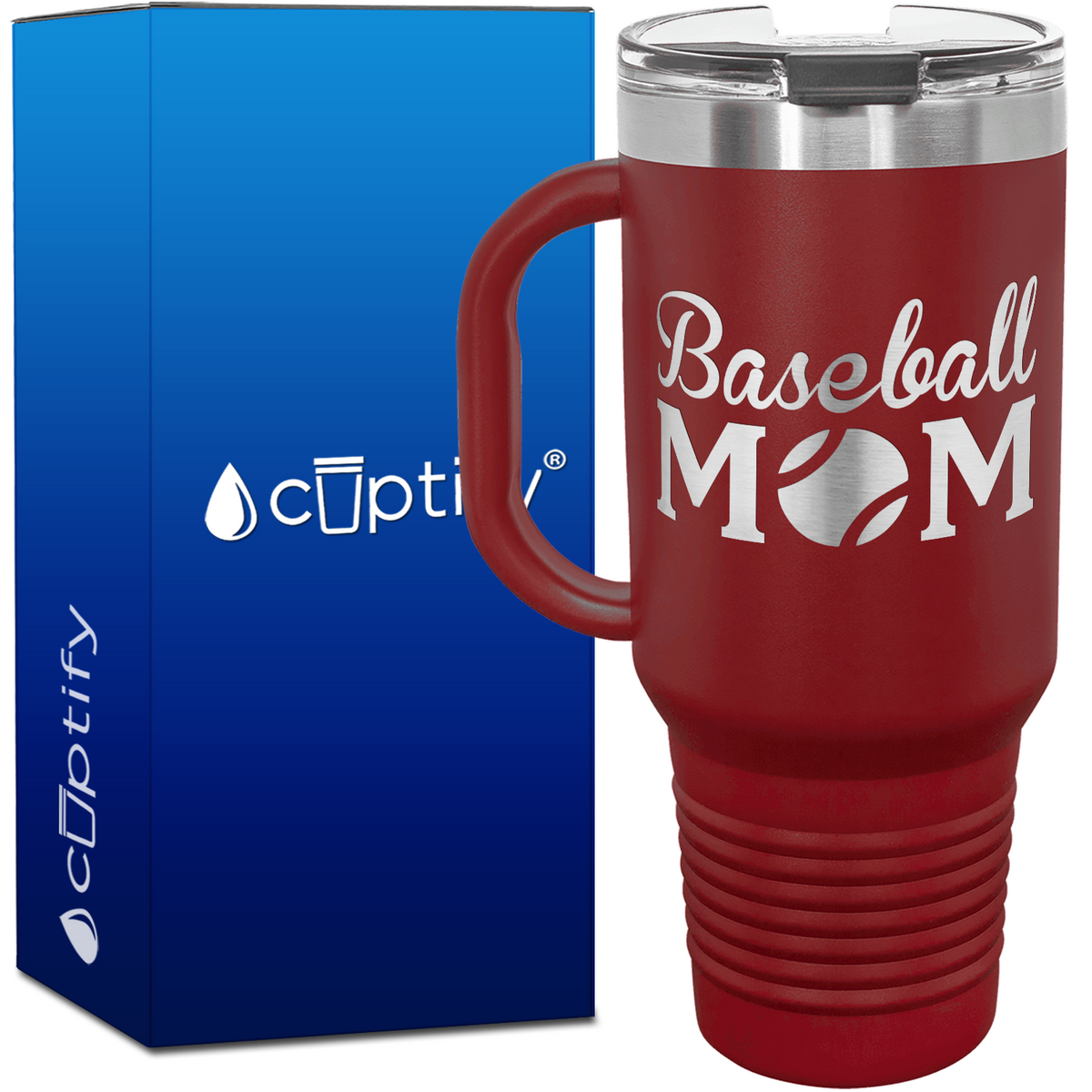 Baseball Mom 40oz Baseball Travel Mug