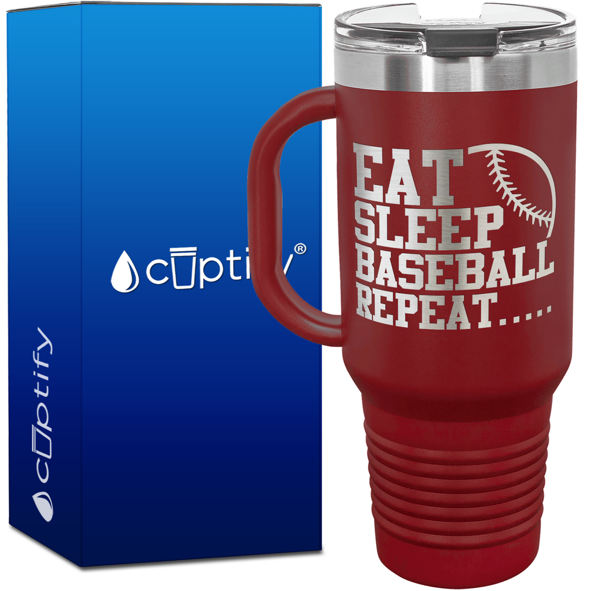 Eat Sleep Baseball Repeat 40oz Baseball Travel Mug