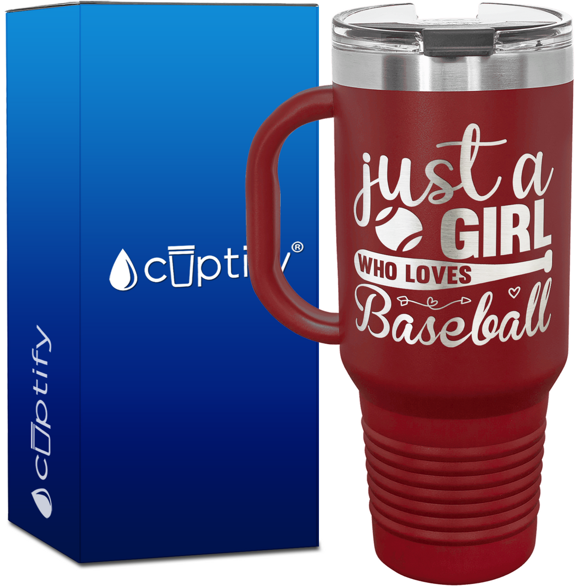 Just a Girl Who Loves Baseball 40oz Baseball Travel Mug