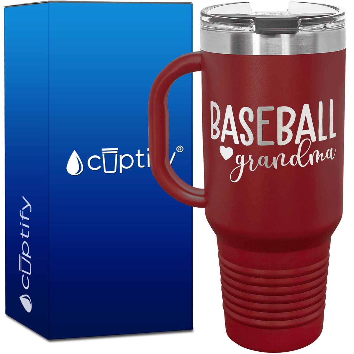 Baseball Grandma 40oz Baseball Travel Mug