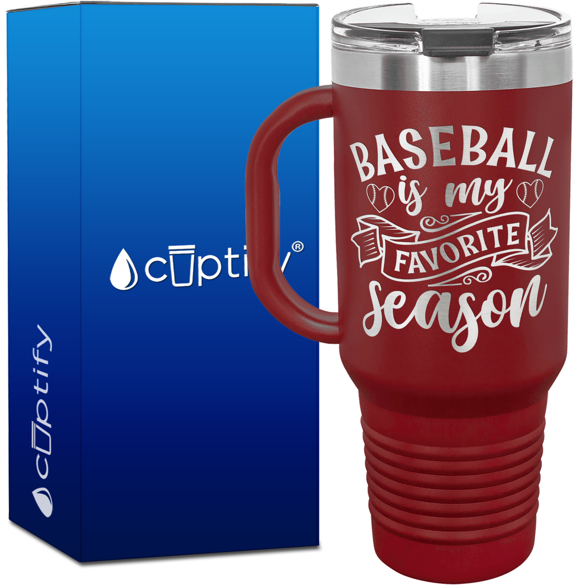 Baseball is My Favorite Season 40oz Baseball Travel Mug
