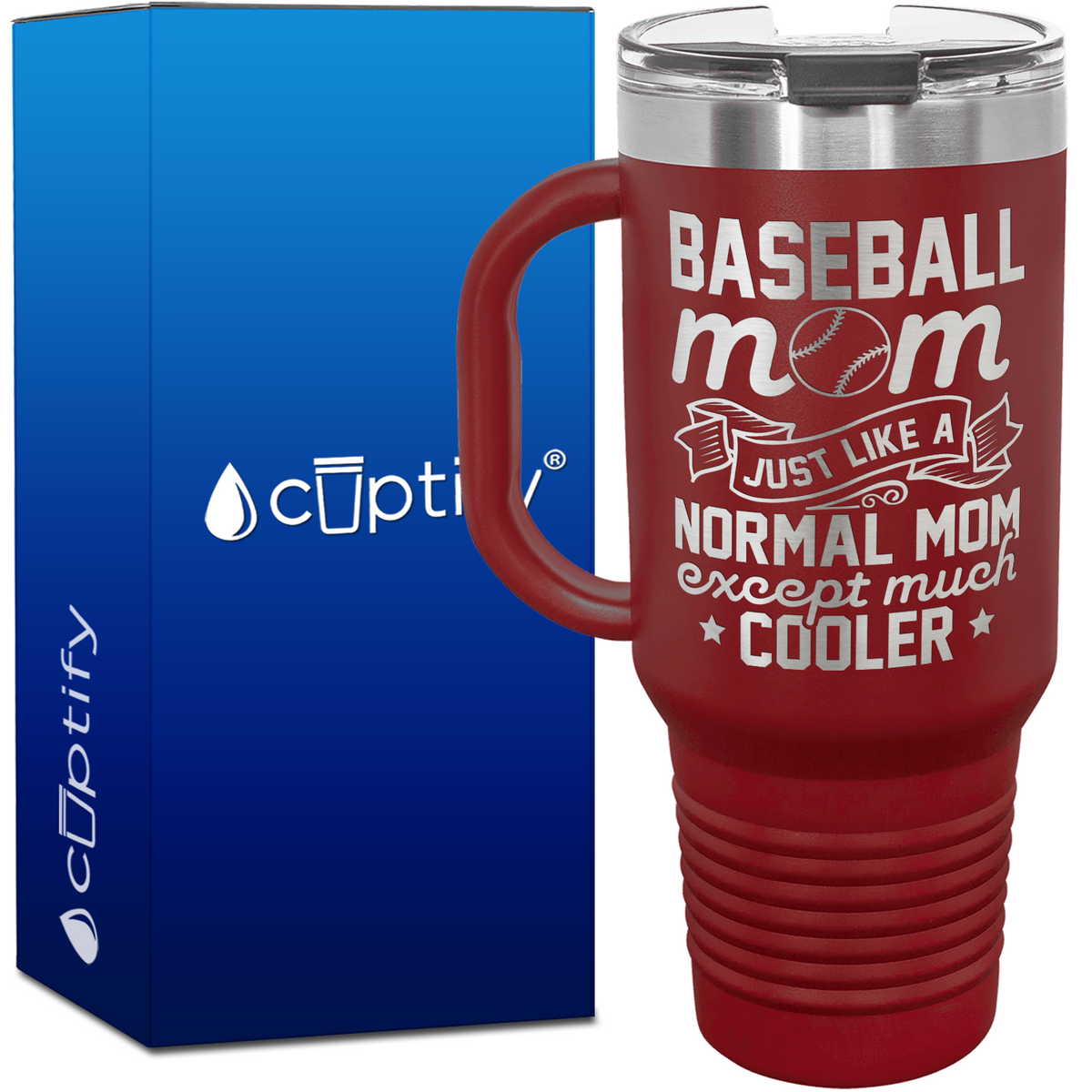 Baseball Mom Just Like a Normal Mom  40oz Baseball Travel Mug