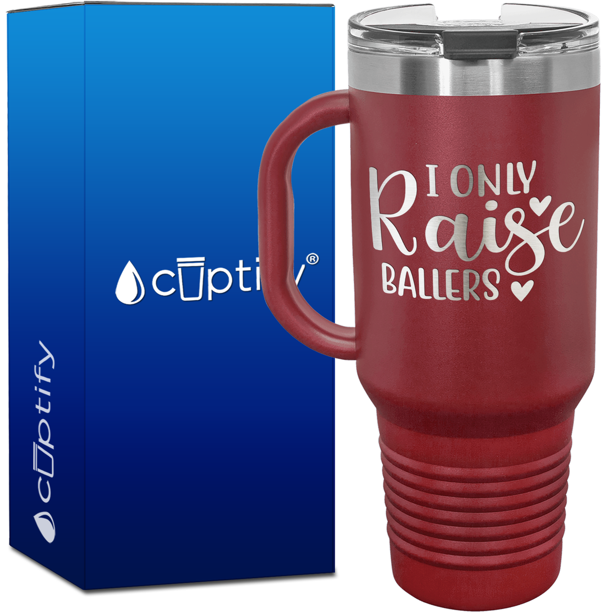 I Only Raise Ballers 40oz Baseball Travel Mug