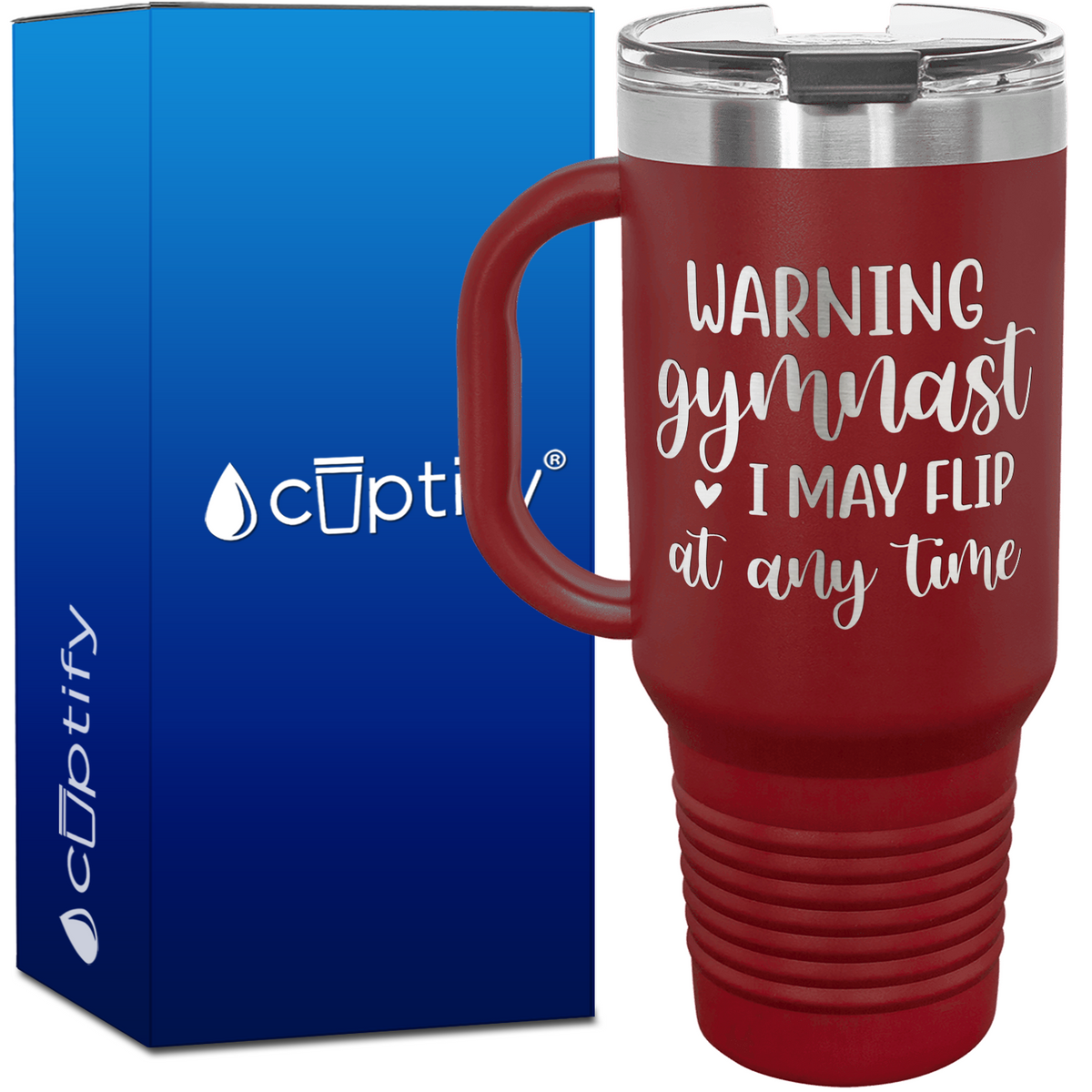 Warning Gymnast I May Flip at Any Time 40oz Gymnastics Travel Mug