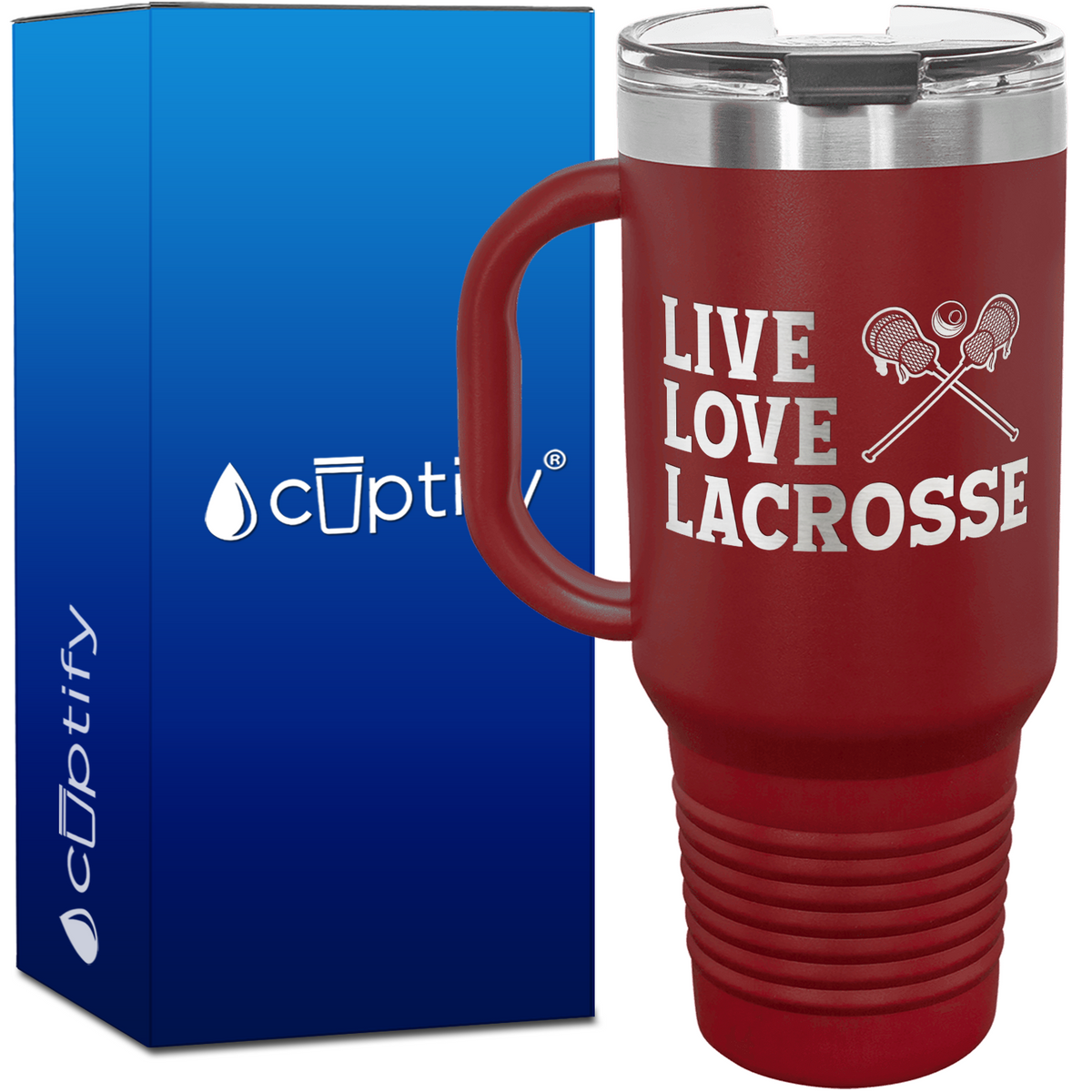 Live Love Lacrosse 40oz Lacrosse Travel Mug