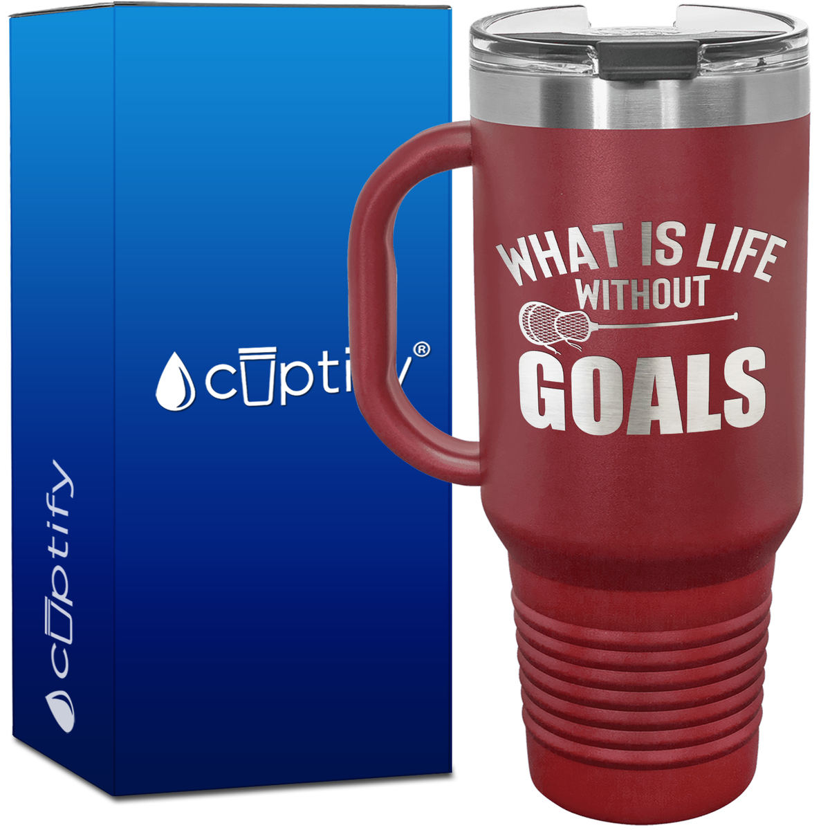 What is Life Without Goals Lacrosse Stick 40oz Lacrosse Travel Mug