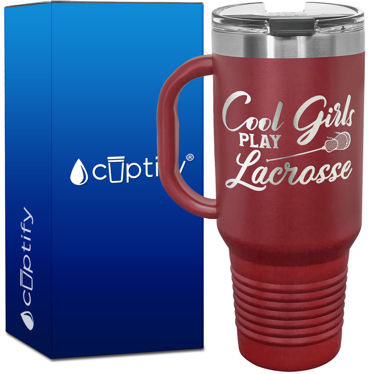 Cool Girls Play Lacrosse 40oz Lacrosse Travel Mug
