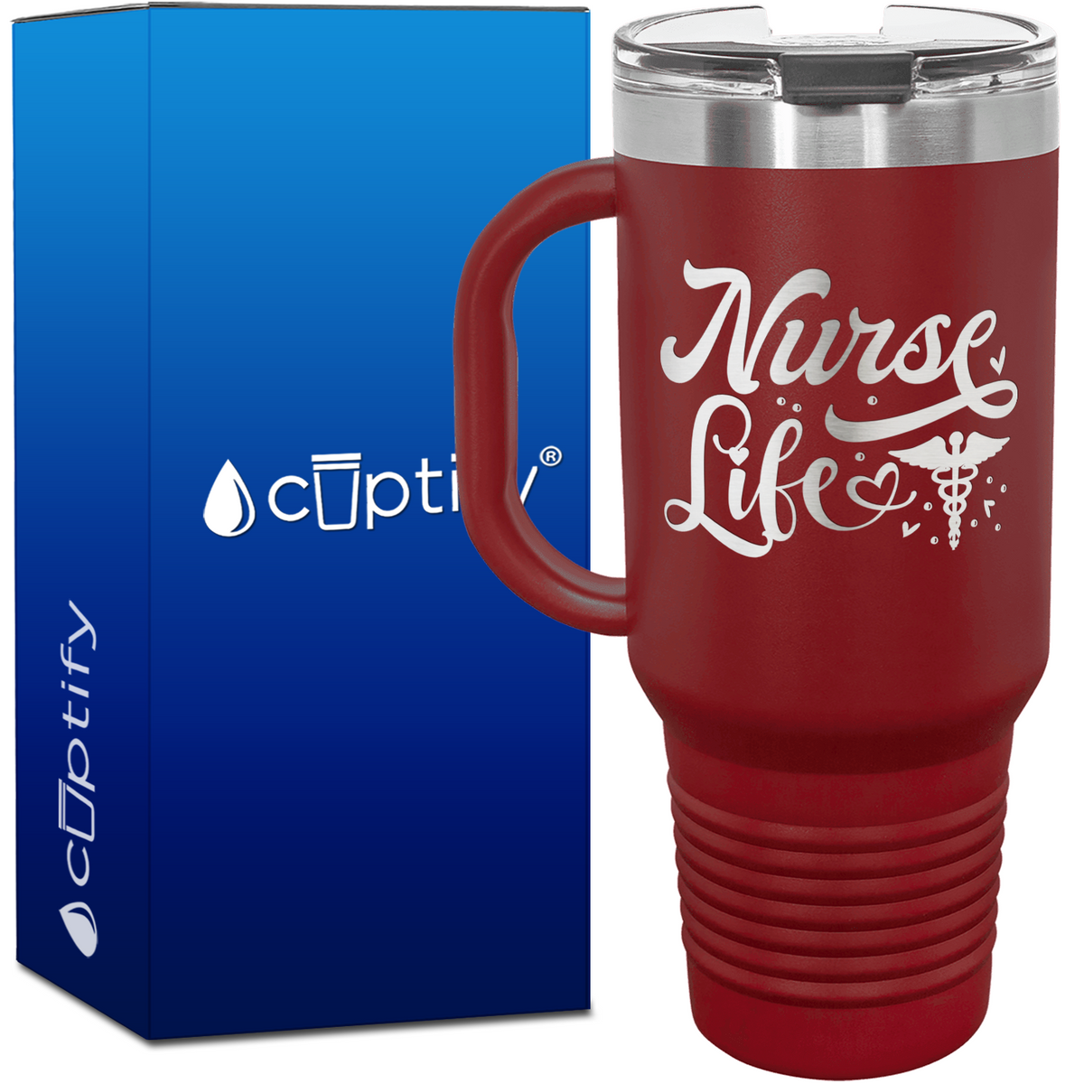 Nurse Life Caduceus 40oz Nurse Travel Mug